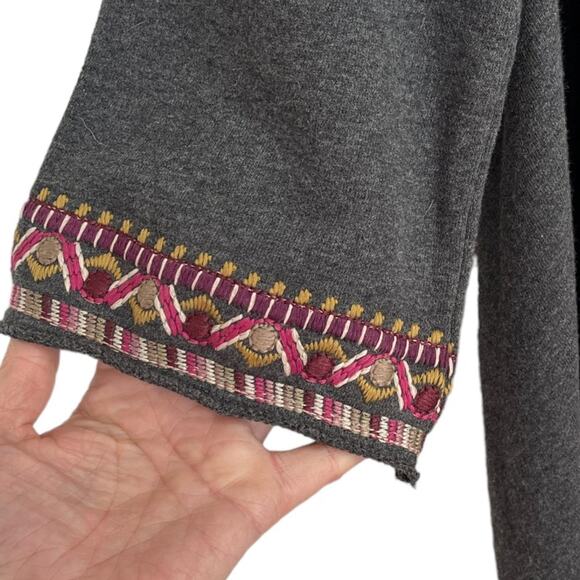 Johnny Was Quinn Embroidered Draped Cardigan Floral S Open Front - Picture 4 of 9